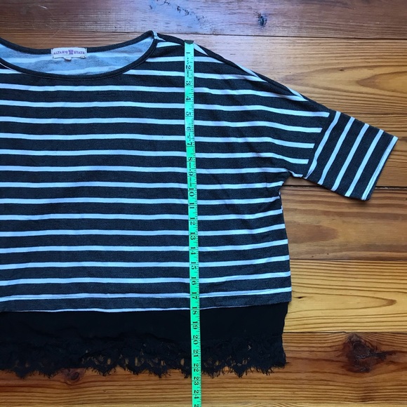 Altar’d State Grey White Striped Top, EUC, M/L - Picture 6 of 10